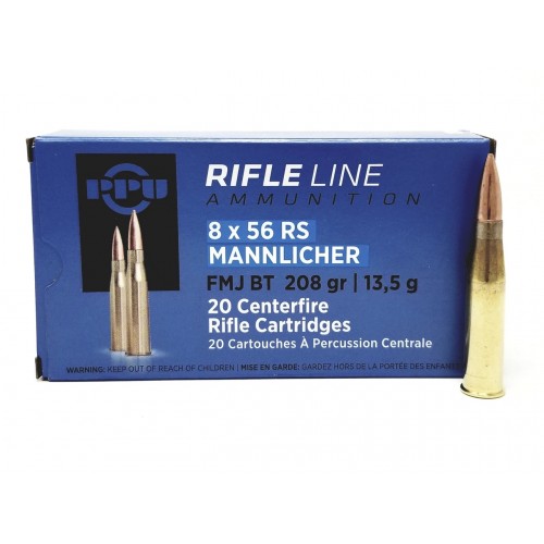 PPU 8x56R Mannlicher - 208gr FMJ - 20rds