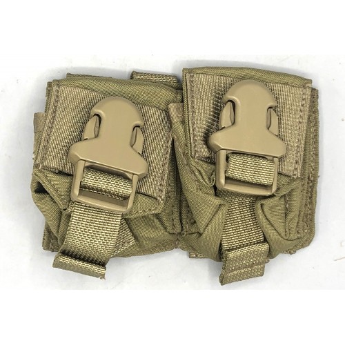 USGI Surplus Coyote MOLLE Double Frag Grenade Pouch