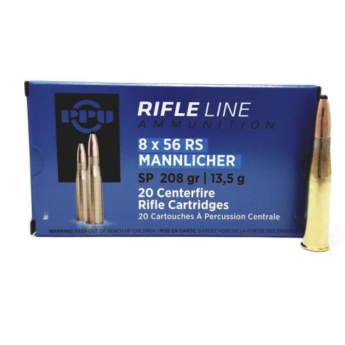 PPU 8x56R Mannlicher - 208gr SP - 20rds